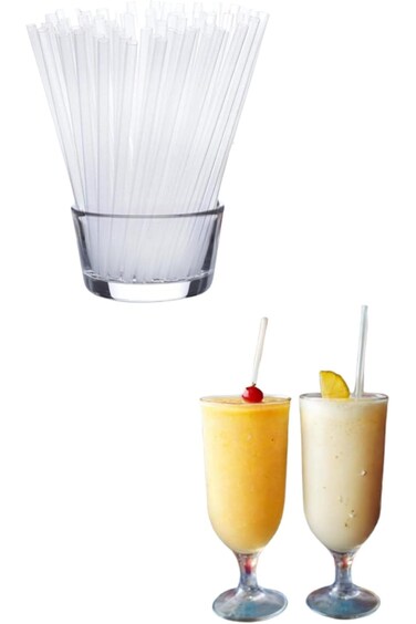 Clear Disposable Plastic Drinking Straws, 200 Count