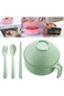 ALMEKAQUZ Microwave Ramen Bowl Set With Chopsticks for Home, Office, College Dorm Room (Green)