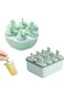 KASTWAVE Ice Lolly Moulds, Green Ice Cream Mould, One Round and One Square with Lid, One Round and