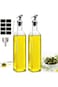 Mupotram Olive Oil Dispenser, Vinegar and Olive Oil Bottle Kitchen Home Dispenser Set 17oz/500ml, w