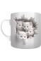 Excefore 3D Cat Coffee Mug, 20 oz White Ceramic Gifts Coffee Cup, Cat Mugs for Cat Lover, Creative
