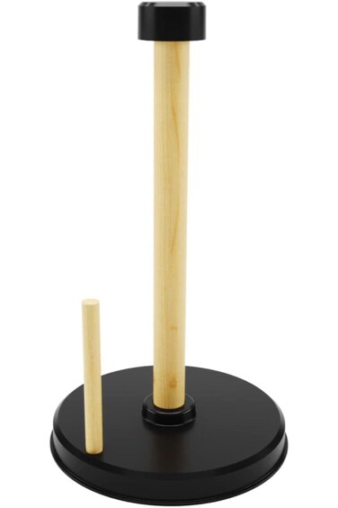 Orchid Sewood Wooden Kitchen Tissue Holder Paper Towel Stand Rack - Bamboo Vertical Roll Holder for