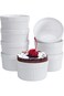 Porcelain Ramekins, Set of 8 (6OZ White), Souffle Dishes, Oven Safe Round Ceramic Bowls Serving For
