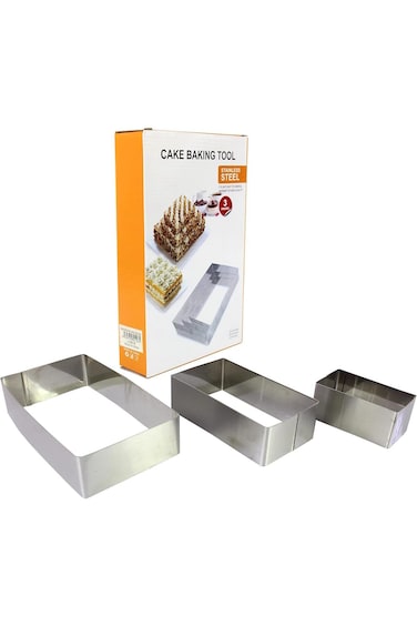 مجموعة حلقات الكيك من الفولاذ المقاوم للصدأ من بيكي، قالب كيك تيراميسو مستطيل، قاطع جبن، أداة خبز المعجنات