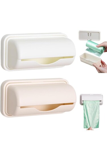 تزوييق، حامل أكياس القمامة البلاستيكية، قطعتين، ملحقات تخزين وتنظيم المطبخ،