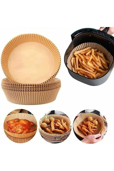 ECVV 60 Pieces Air Fryer Disposable Paper Liner Sheets Baking Paper Waterproof Non-Stick for Frying