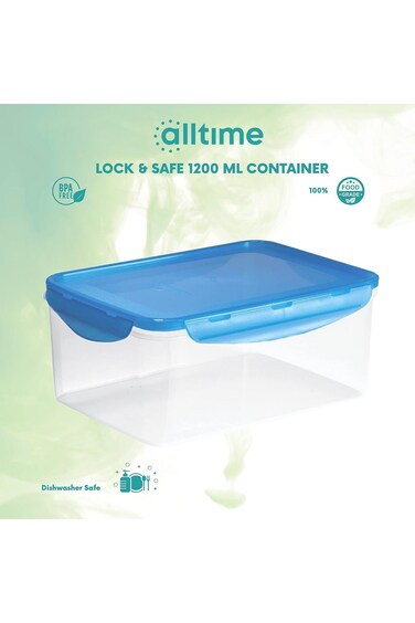 All Time Plastic Lock Safe Container 1200ML-Made in India