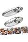 KASTWAVE Chip and Dip Tray, 2 Pcs Sauce Dish Sushi Plates Seasoning Bowl Chip, Stainless Steel Sauc