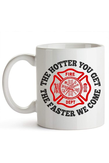 YouNique Designs Firefighter Mug, 11 Ounces, Firefighter Coffee Mugs for Men, Fireman Cup