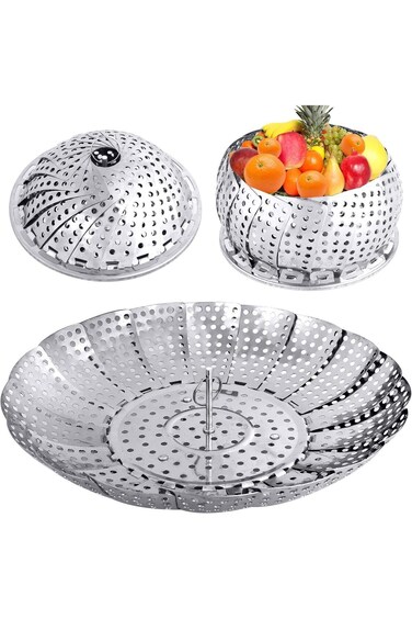 NALACAL Large Veggie Vegetable Steamer Basket, Folding Steaming Basket, Collapsible Steamer Baskets