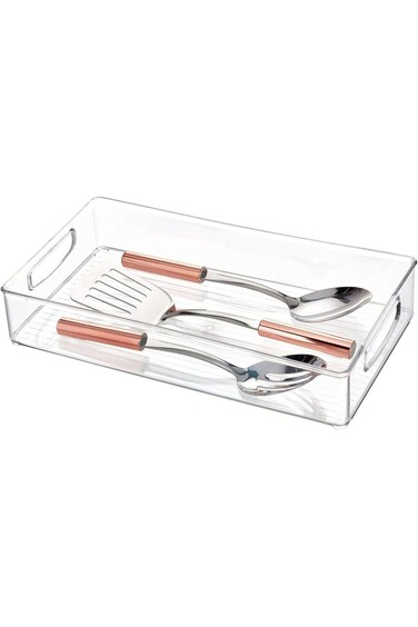 صناديق تنظيم الثلاجة الشفافة من تزوييق، صندوق تخزين عميق محمول بمقابض للثلاجة،