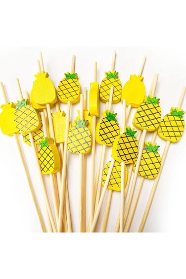 Bamboo Toothpicks, Cocktail Picks, Pineapple Toothpicks Appetizer Picks, 100 Pack 4.7 Inch Toothpic