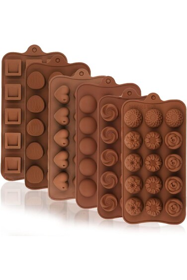 ALMEKAQUZ 6 Pcs Cute Silicone Molds - Fancy Shapes Small Chocolate Molds - Non-Stick, Candy Molds -