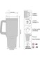 LEFAFA Coffee Tumbler 40oz - Tumbler With Handle And Straw, Car Insulated Cup, Stainless Steel Wate