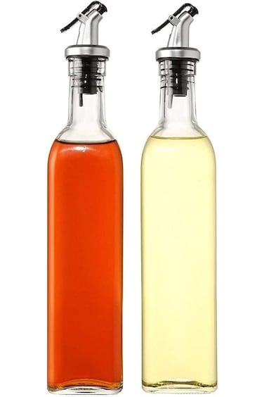 Rahalife Glass Oil Bottle And Vinegar Pouring Dispenser, Condiment Set, Cruet, Seasoning For Dining