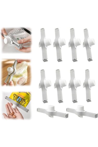 10Pcs Bag Clip with Pour Spout, Bag Sealing Clips for Food Storage Freezer with Pourer, Large Plast