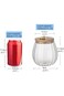 ABIN Glass Coffee Nuts Canister Airtight Storage Jar Petal Decorative Container with Bamboo Lid Met