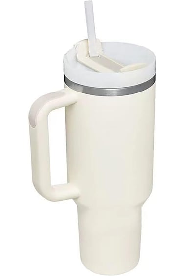 ALMEKAQUZ 40 oz Tumbler With Handle and Straw Lid Insulated Reusable Stainless Steel Water Bottle T