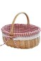 FOKFO Little Red Riding Hood Basket Hand Woven Picnic Bag Gift Basket Wicker Storage Basket Linen I