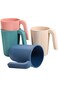 Khazna Reusable Plastic Cup, Unbreakable Wheat Drinking Cup, Coffee Mugs with Handles, Eco Friendly