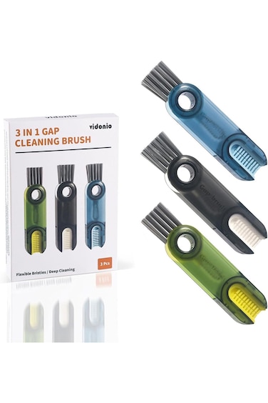 مجموعة فرشاة تنظيف فجوات غطاء الكوب 3 في 1 من فيديونيو، أدوات تنظيف زجاجات العزل متعددة الوظائف، متعددة الاستخدامات