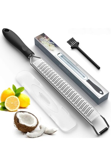Bluejw Lemon Zester &amp; Cheese Grater Stainless Sharp, Kitchen Tool for Ginger, Garlic, Nutmeg, Choco