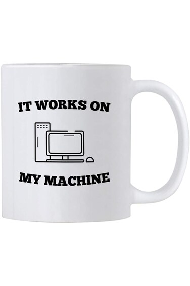 Casitika Computer Science Programmer Gifts. Funny Coding Geek 11 oz Coffee Mug. It Works On My Mach