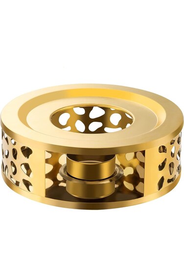 MAINMATE Tea Trivet Gold Stainless Steel Teapot Warmer Base for Glass, Ceramic Teapots and Other He
