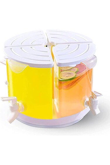 Drink Dispenser with Spout, Removable Plastic Juice Dispenser that Rotates 360&deg;,with Dust Cover and