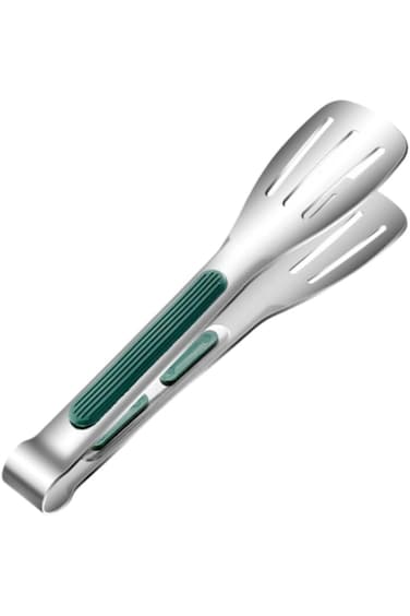 Joyzzz Cooking Tongs, Ergonomic Metal Tongs with Heavy-Duty, Kitchen Tongs with Stainless Steel Met