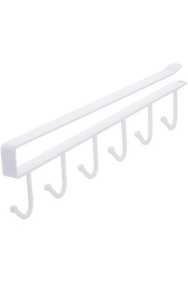 ALMEKAQUZ Hooks Hanging Cup Rack, Mug Hooks Under Cabinet, Iron Mug Cupboard Kitchen Multifunction