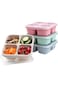 SupWolf 4 Pack Divided Bento Snack Box - 4 Compartments Meal Prep Containers, Reusable Food Storage