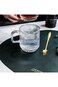 Yalucky Clear Iridescent Coffee Mug with Lid and Sakura Spoon Tea Cups Glass Mugs Pretty Cute Mug f