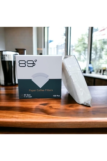 White Coffee Filters V60 Style100pcs Paper Filters Compatible with Pour Over Drippers 1-4 Cups Size