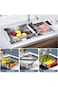 KUYING Dish Drying Rack, Adjustable Stainless Steel Drainer Basket Drain Tray for Dish Vegetable Fr