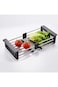 KUYING Dish Drying Rack, Adjustable Stainless Steel Drainer Basket Drain Tray for Dish Vegetable Fr