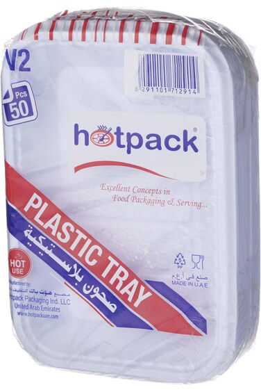 Hotpack Disposable Plastic Plates V2 50Pcs