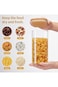 SKY-TOUCH Glass Storage Jars,Airtight Food Canisters,with Bamboo Lid,50oz Storage Jar for Serving T