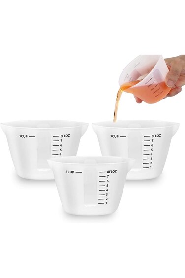 Resin Measuring Cups 250ml, Gartful 3PCS Large Silicone Resin Mixing &amp; Pouring Cups, Reusable Easy