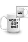 NBC The Office World's Best Boss Dunder Mifflin Ceramic Mug, White 15 oz - Official Michael Scott M