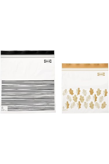 IKEA 50 resealable bags (ISTAD) - GREY - ziplock - food freezer sandwich bags - 25 x 1.2L + 25 x 2.