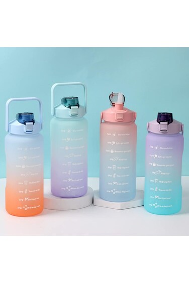 el-wahsh 2000ML Wateer Bottlee wiith Straaw 64 Oz BPA Freee Motivationaal wiith Timee Capaacity Mar