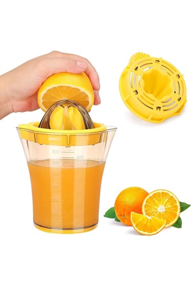 Tazweeq Hand Citrus Juicer, 3.4 x 5.1x 15.9 Inches, Manual Lemon Squeezer, 600ml (20 ounces) Capaci