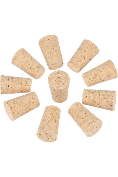 مجموعة من 20 قطعة من سدادات الفلين الخشبية الناعمة الطبيعية من Lgqsunfa، سدادة زجاجات النبيذ الأحمر الخشبية المدببة من الفلين لصانع النبيذ