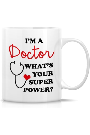 كوب ريتريز المضحك - أنا طبيب، ما هي قوتك الخارقة؟ أكواب قهوة خزفية سعة ١١ أونصة - مضحكة وساخرة
