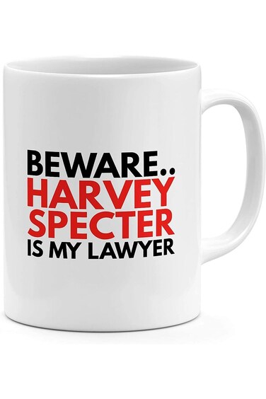 Loud Universe Ceramic Beware Harvey Specter Is My Lawyer Tv Show Suits Mug (White)