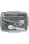 Biki Stainless Steel Lunch Box 800 ML, Tiffin Box for Office, SUS 304 Steel Bento Box for Kids Blue