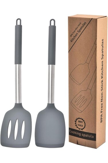 ALMEKAQUZ 2Pcs Silicone Spatula,Silicone Cooking Spatula,Non Stick Spatula,Heat Resistant Rubber Fr