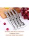 YRQX 4 Pack Corer, Stainless Multi Function Fruit Corer, Pitter Remover Set with Serrated Blade, St