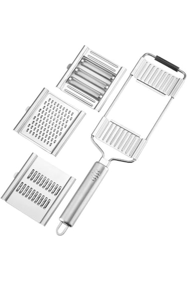 مبشرة جبن يدوية متعددة الوظائف 3 في 1 من ALMEKAQUZ، قطاعة جوليان من الفولاذ المقاوم للصدأ، قطاعة خضروات